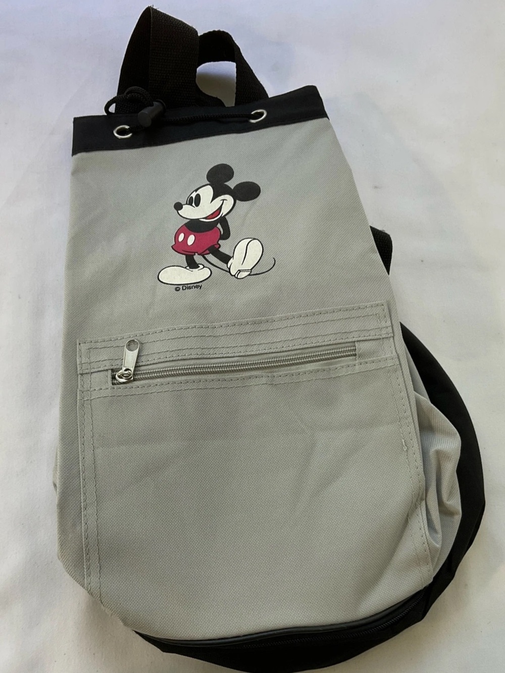Disney Mickey Mouse Drawstring Top Round Bottom W/Storage Tote Bag Duffle